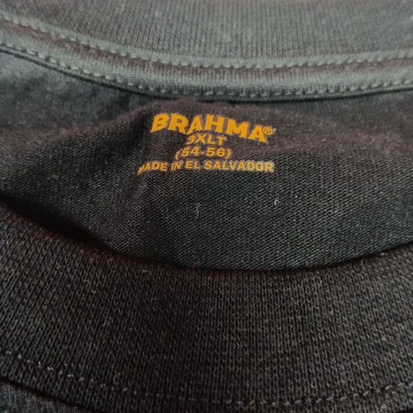 2 Brahma Long Sleeve Work T-Shirt 3XLT 54-56 Black Pocket Tee 100% Cotton - Picture 5 of 8